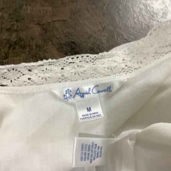 April Cornell Cream Lace Trim Blouse - Picture 4 of 8